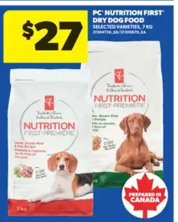 Real Canadian Superstore PC NUTRITION FIRST DRY DOG FOOD, 7 KG offer