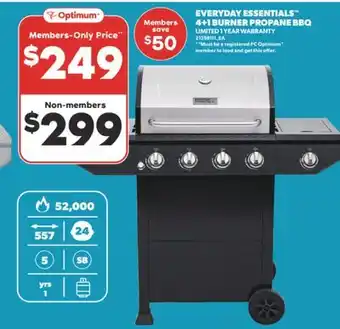 Real Canadian Superstore EVERYDAY ESSENTIALS 4+1 BURNER PROPANE BBQ offer