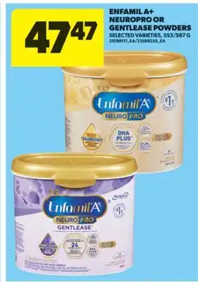 Real Canadian Superstore ENFAMIL A + NEUROPRO OR GENTLEASE POWDERS, 553/587 G offer
