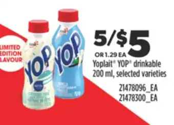 Real Canadian Superstore YOPLAIT YOP DRINKABLE, 200 ML offer