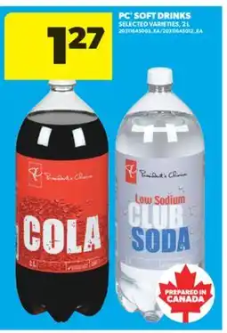 Real Canadian Superstore PC SOFT DRINKS, 2 L offer