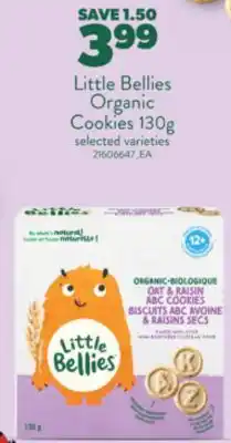 Real Canadian Superstore LITTLE BELLIES ORGANIC COOKIES, 130G offer