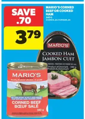 Real Canadian Superstore MARIO'S CORNED BEEF OR COOKED HAM, 340 G offer