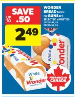 Real Canadian Superstore WONDER BREAD, 675 G OR BUNS, 8' S offer