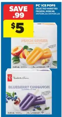 Real Canadian Superstore PC ICE POPS, 6X60 ML offer