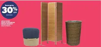Real Canadian Superstore LIFE AT HOME POUFS, PLANTERS OR PRIVACY SCREENS offer