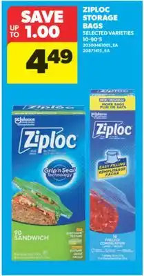 Real Canadian Superstore ZIPLOC STORAGE BAGS, 10-90'S offer