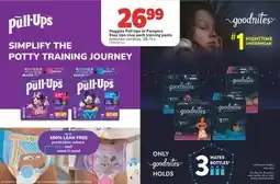 Real Canadian Superstore HUGGIES PULL UPS OR PAMPERS EASY UPS CLUP PACK TRAINING PANTS, 28-74's offer
