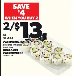 Independent Grocer CALIFORNIA ROLLS, 190-236 G offer