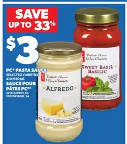 Independent Grocer PC PASTA SAUCE,410/650 ML offer