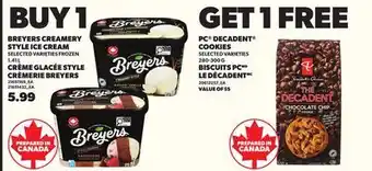 Independent Grocer BREYERS CREAMERY STYLE ICE CREAM, 1.41 L offer
