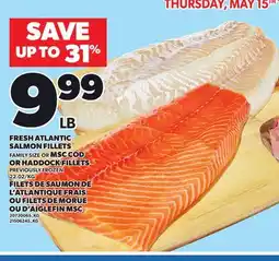 Independent Grocer FRESH ATLANTIC SALMON FILLETS OR HADDOCK FILLETS, 22.02/KG offer
