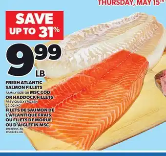 Independent Grocer FRESH ATLANTIC SALMON FILLETS OR HADDOCK FILLETS, 22.02/KG offer