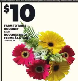 Independent Grocer FARM TO TABLE BOUQUET, EACH offer