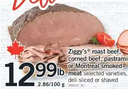 Fortinos Ziggy's roast beef, corned beef, pastrami or Montreal smoked meat offer