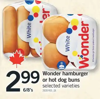 Fortinos WONDER HAMBURGER OR HOT DOG BUNS, 6/8'S offer