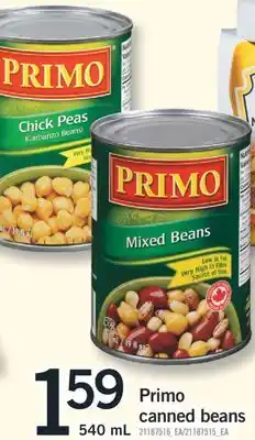 Fortinos PRIMO CANNED BEANS, 540ML offer