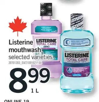 Fortinos LISTERINE MOUTHWASH, 1 L offer