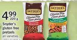 Fortinos SNYDER'S GLUTEN FREE PRETZELS, 220 g offer
