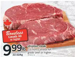 Fortinos STRIPLOIN STEAK offer