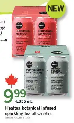 Fortinos HEALTEA BOTANICAL INFUSED SPARKLING TEA, 4x355 mL offer