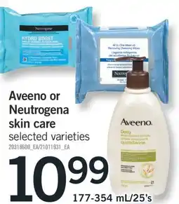 Fortinos AVEENO OR NEUTROGENA SKIN CARE, 177-354 ML/25'S offer