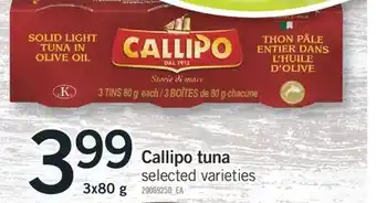 Fortinos CALLIPO TUNA, 3x80 g offer