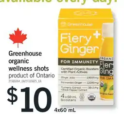 Fortinos GREENHOUSE ORGANIC WELLNESS SHOTS, 4x60 mL offer