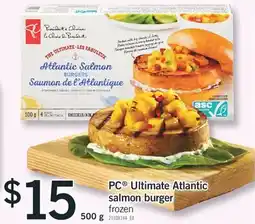 Fortinos PC ULTIMATE ATLANTIC SALMON BURGER, 500 G offer