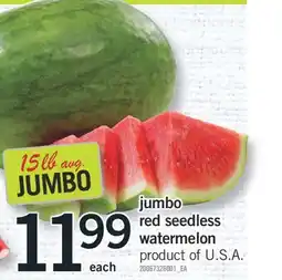 Fortinos JUMBO RED SEEDLESS WATERMELON offer