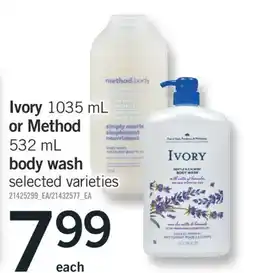 Fortinos IVORY, 1035 ML OR METHOD, 532 ML BODY WASH offer