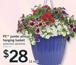 Fortinos PC JUMBO ANNUAL HANGING BASKET, 12 INCH offer