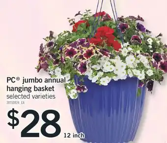 Fortinos PC JUMBO ANNUAL HANGING BASKET, 12 INCH offer