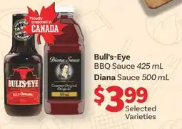 Fortinos BULL'S-EYE BBQ SAUCE 425 ML DIANA SAUCE 500 ML offer