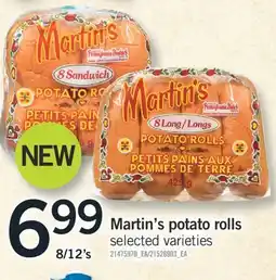 Fortinos MARTIN'S POTATO ROLLS, 8/12'S offer