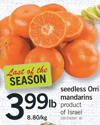 Fortinos SEEDLESS ORRI MANDARINS offer