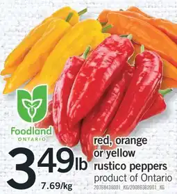 Fortinos RED, ORANGE OR YELLOW RUSTICO PEPPERS offer