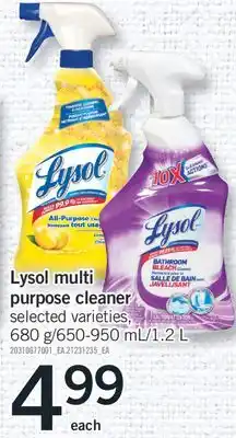 Fortinos LYSOL MULTI PURPOSE CLEANER, 680 G/650-950 ML/1.2 L offer