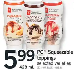 Fortinos PC SQUEEZABLE TOPPINGS, 428 ML offer