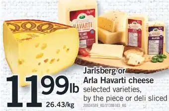 Fortinos Jarlsberg or Arla Havarti cheese offer
