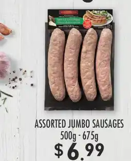 Fortinos ASSORTED JUMBO SAUSAGES, 500g - 675g offer