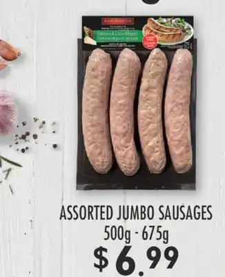 Fortinos ASSORTED JUMBO SAUSAGES, 500g - 675g offer
