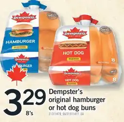 Fortinos DEMPSTER'S ORIGINAL HAMBURGER OR HOT DOG BUNS, 8'S offer