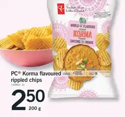 Fortinos PC KORMA FLAVOURED RIPPLED CHIPS, 200 g offer