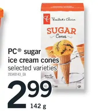 Fortinos PC SUGAR ICE CREAM CONES, 142 G offer