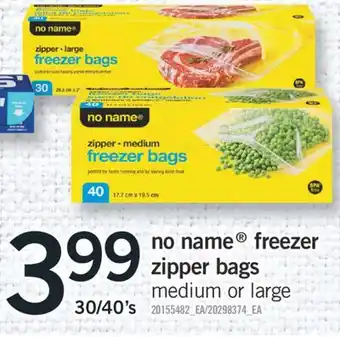 Fortinos NO NAME FREEZER ZIPPER BAGS, 30/40's offer