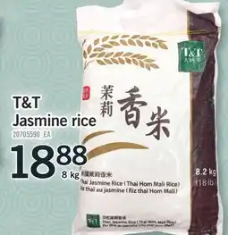 Fortinos T & T JASMINE RICE, 8 KG offer
