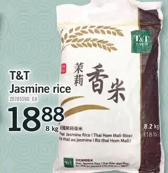 Fortinos T & T JASMINE RICE, 8 KG offer