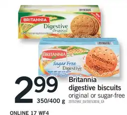 Fortinos BRITANNIA DIGESTIVE BISCUITS, 350/400 G offer