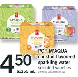 Fortinos PC M'AQUA COCKTAIL FLAVOURED SPARKLING WATER, 6X355 ML offer